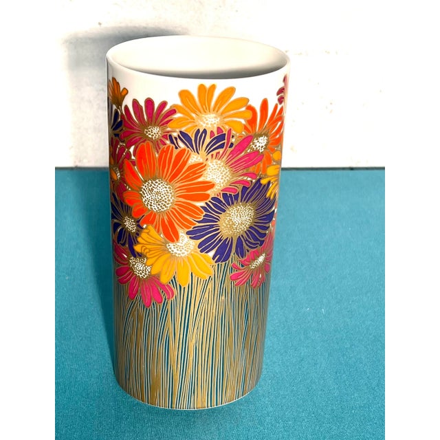 A fabulous set of mid century modern porcelain vase and a covered trinket dish by Rosamunde Nairac for Rosenthal. These...