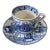Vintage Adams Blue and White Jamestown Commemorative Cup and Saucer Set For Sale