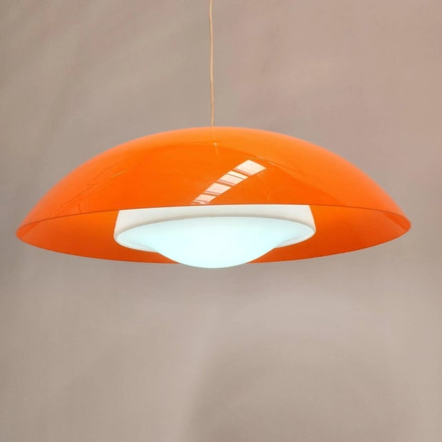 Orange Mod 3013 Hanging Light in Orange from Harvey Guzzini, 1970s For Sale - Image 8 of 8