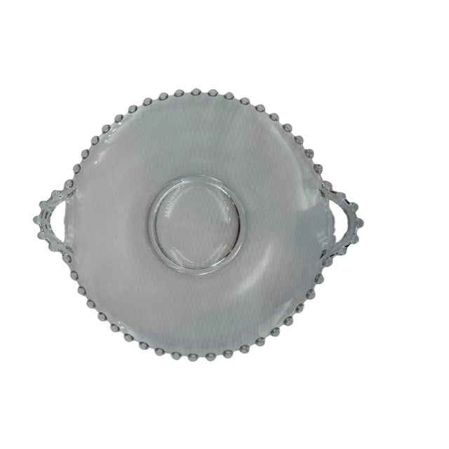 Mid 20th Century Imperial Glass Candlewick 10" Handled Plate For Sale - Image 4 of 6