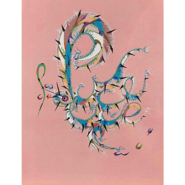 Letter by Rafael Alberti, from Alphabet series, is a lithograph on paper, realized by Rafael Alberti in 1972. The state of...