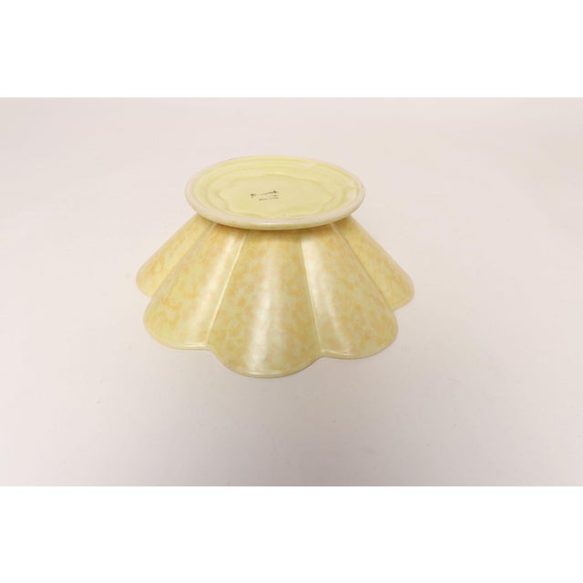Ceramic English Art Deco Ceramic Fluted Yellow, Orange and Green Compote Bowl by Beswick For Sale - Image 7 of 15