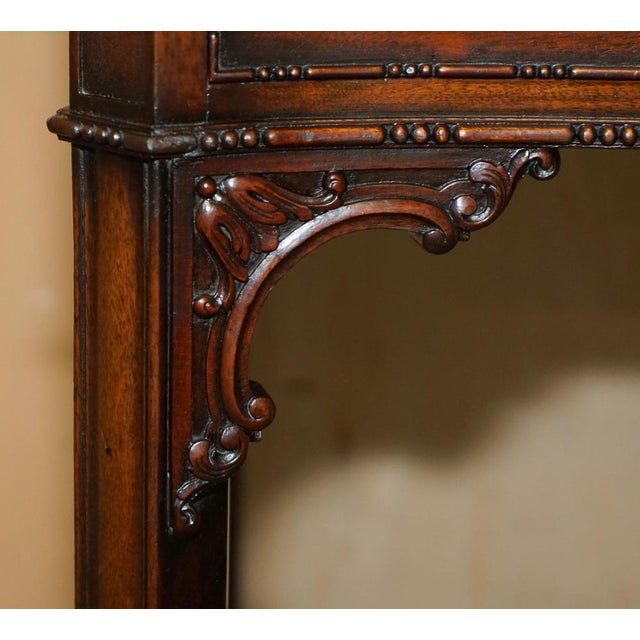 Chippendale Style Library Desk with Brown Leather Top from Waring & Gillow, Paris For Sale - Image 6 of 18