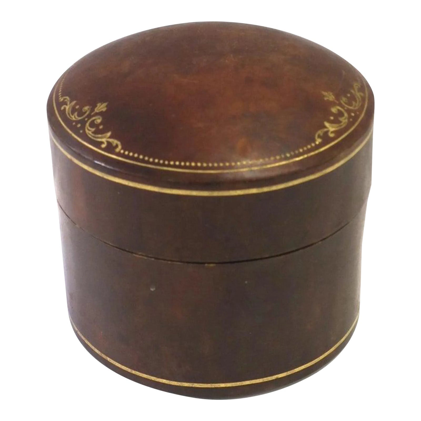 Italian Brown Leather Jewelry Box Chairish