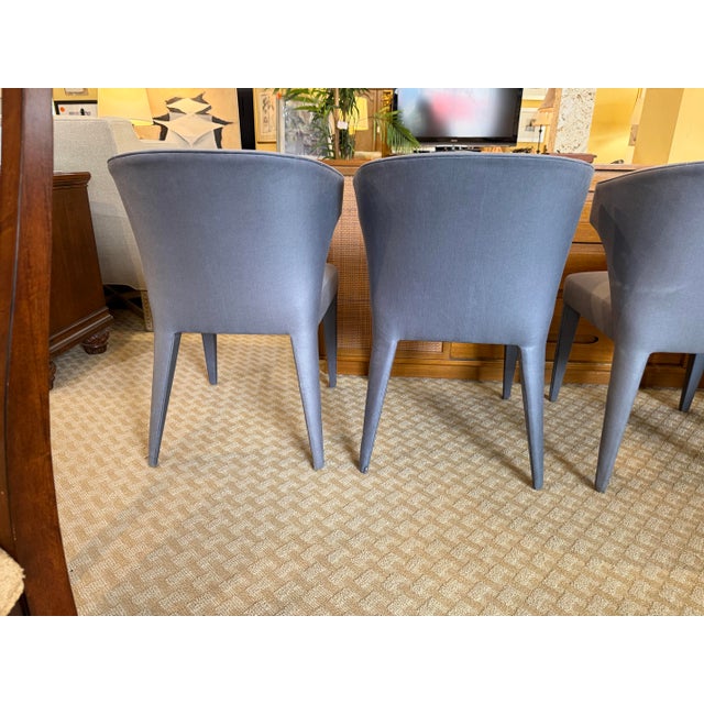 Baker Furniture Luxe Collection "Lapel" Fabric Dining Chairs - Set of 4 For Sale In West Palm - Image 6 of 10