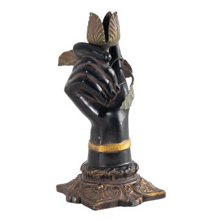 Vintage Petites Choses Iron Hand Candle Holder For Sale