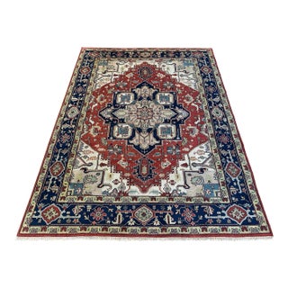 Rustic Handmade Tribal Serapi Rug 9x12 For Sale