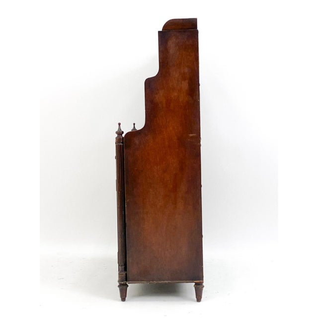 Antique English Mahogany Server Chiffonier Display Cabinet For Sale - Image 10 of 13