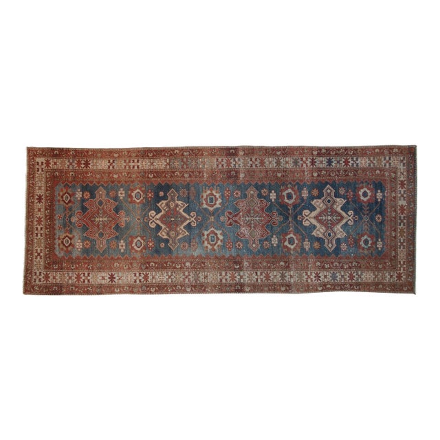 Vintage Distressed Malayer Rug Runner - 3'8" x 9'9" For Sale
