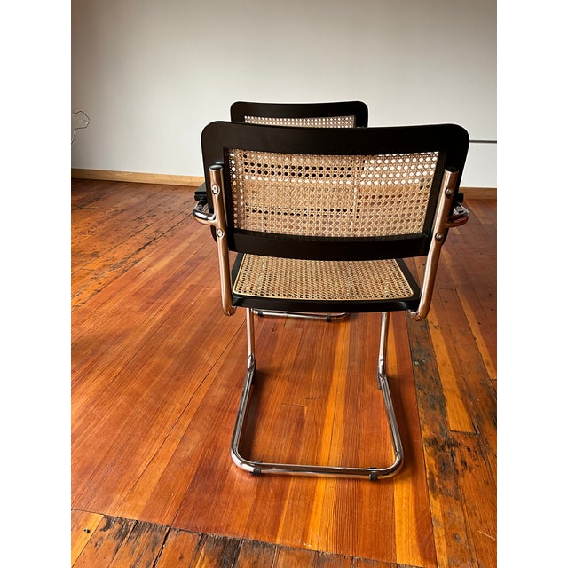 Wood 1990s Cesca Chairs by Marcel Breuer Attributed, Set of 2 For Sale - Image 7 of 11