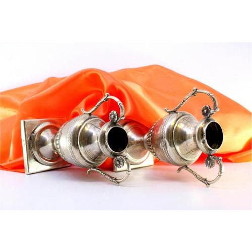 Silver Altar Jars with Reliefs and Gummed Applications, Set of 2 For Sale - Image 3 of 7