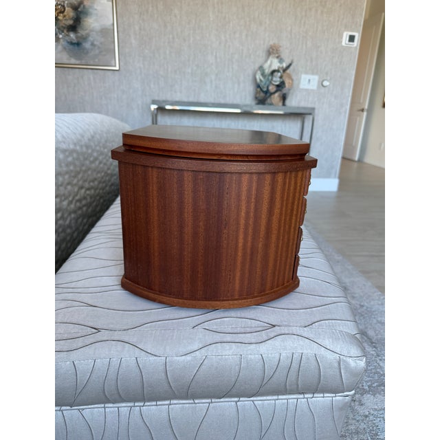 Wood Large Vintage Agresti Briarwood Jewelry Box 4 Drawers Chest For Sale - Image 7 of 14