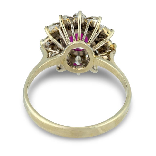 Vintage Gia 1.00 Carat No Heat Ruby Diamond Platinum Ring, Size 7.75 For Sale In Los Angeles - Image 6 of 8