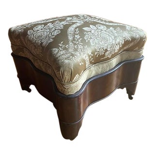 Mid 19th Century Napoleon III Upholstered Ottoman on Casters For Sale