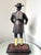 1940s Antique Style Painted Cast Iron Dutch Peddler Clock Figure Folk Art Uhrenträger Mantelpiece Decor For Sale - Image 5 of 8