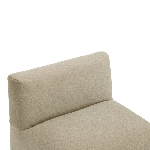 Pippa Taupe Vegan Mohair Stool For Sale - Image 4 of 7