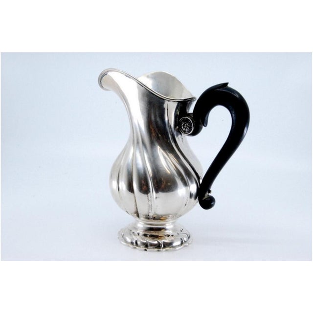 Spiral Silver Teapot with Chestnut Wood Handle For Sale - Image 3 of 10