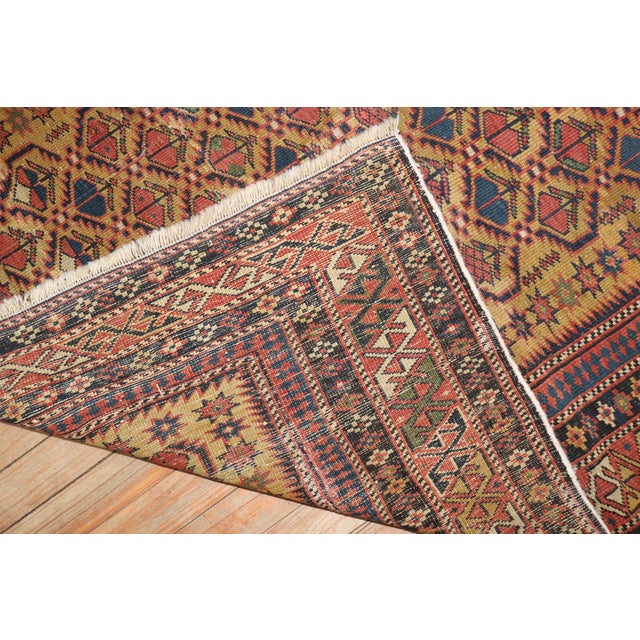Antique Zabihi Collection Caucasian Shirvan Mustard Field Square Late 19th Century Rug - 3'9" x 4'3" For Sale In New York - Image 6 of 10