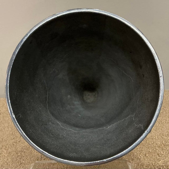 Mid-Century Modern Mid 20th Century Vase of Heavy Cast Aluminum Supported by Three Elegant Curved Legs. For Sale - Image 3 of 3