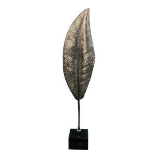 Polished Nickel Leaf Sculpture For Sale