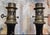 Napoleon III Lamps with Black Enameled Porcelain Stems, Set of 2 For Sale - Image 4 of 8