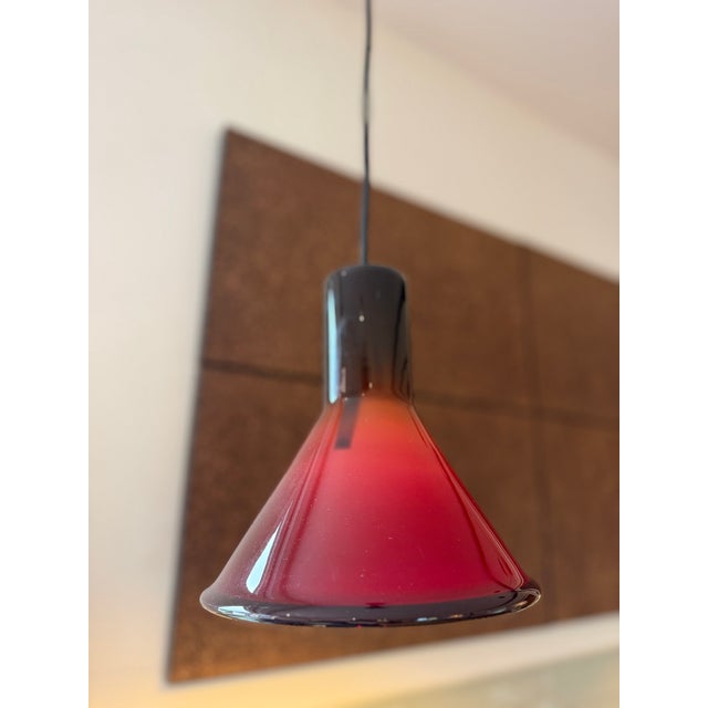 Modern Aubergine P&T Mini Pendant Light by Michael Bang for Holmegaard, 1970s For Sale - Image 3 of 11
