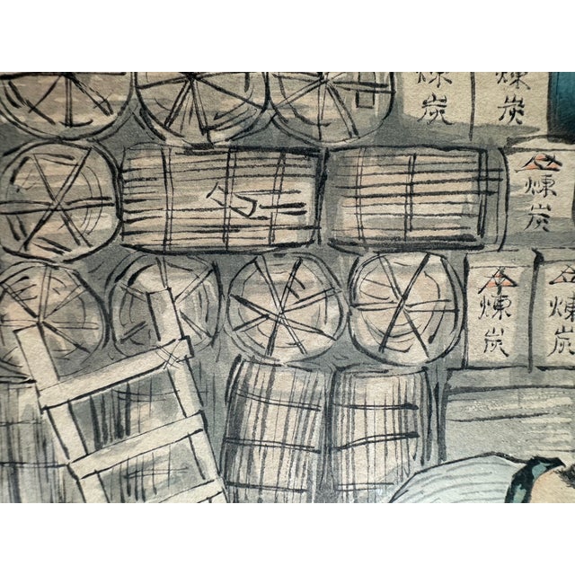 Charcoal Pair Japanese Woodblock Prints by Sanzo Wada (1883–1967) For Sale - Image 8 of 18