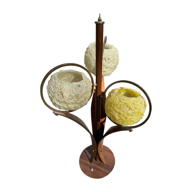 Wood Mid-Century Spaghetti-Lucite Bent-Plywood Table Lamp For Sale - Image 7 of 11