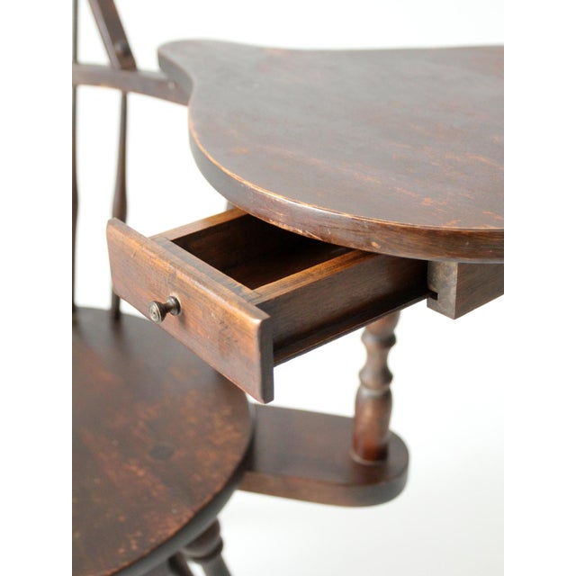 Antique Windsor Writing Armchair With Desk and Drawers For Sale - Image 15 of 18