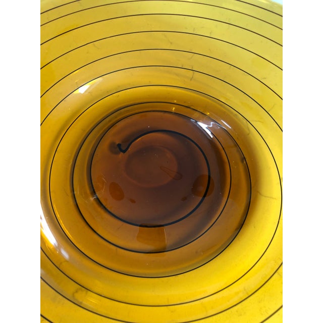 Vintage Hand Blown Italian Amber Console “Swirl” Bowl, Circa 1980s ...