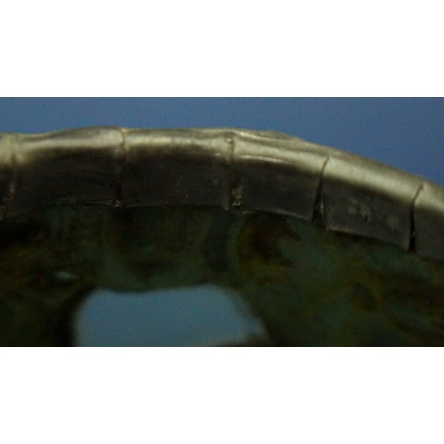 Antique Acid-Etched Opaque Green Glass Vase from Loetz, Austria, 1890s For Sale - Image 9 of 18