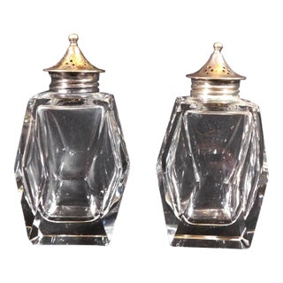 1950s Cut Crystal Salt and Pepper Shakers- a Pair For Sale