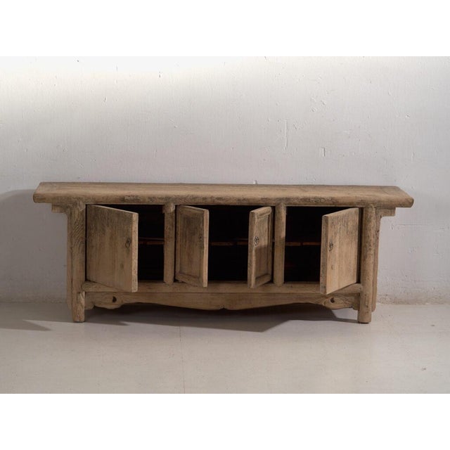 Wood Antique Distressed Elm Sideboard For Sale - Image 7 of 12