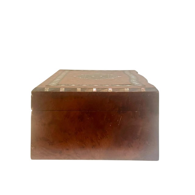 Brown Late 19th Century French Napoleon III Inlaid Walnut Box For Sale - Image 8 of 9