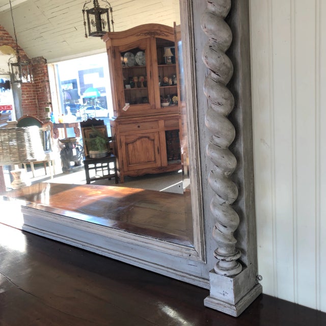 Late 19th Century Late 19th Century Painted Barley Twist Trumeau Mirror For Sale - Image 5 of 9