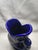 Vintage MCM Wade Ceramics Cobalt Blue Gluggle Jug Fish Pitcher Vase For Sale - Image 4 of 7