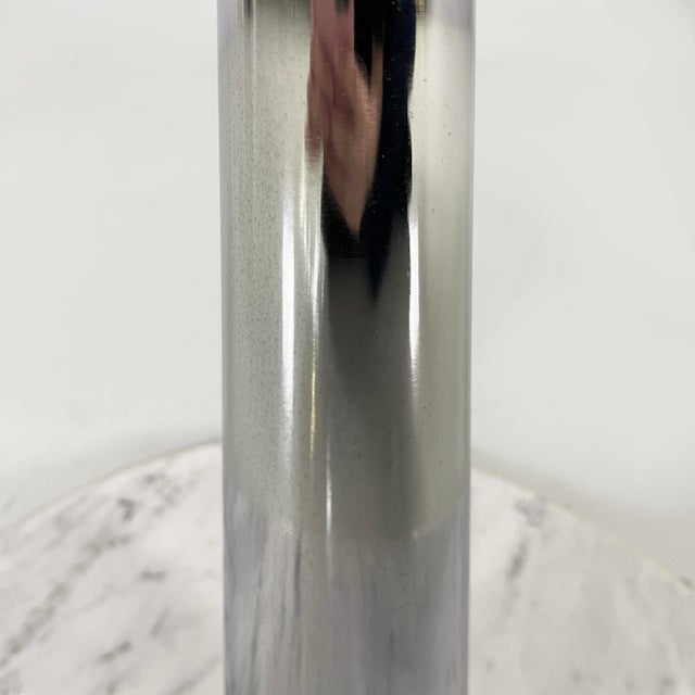 Italian Modern Round Glass, Steel and Marble Coffee Table, 1980s For Sale - Image 9 of 15