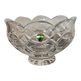 New in Box VTG Waterford Crystal Glass Clannad Bowl Heavy Celtic Scalloped For Sale