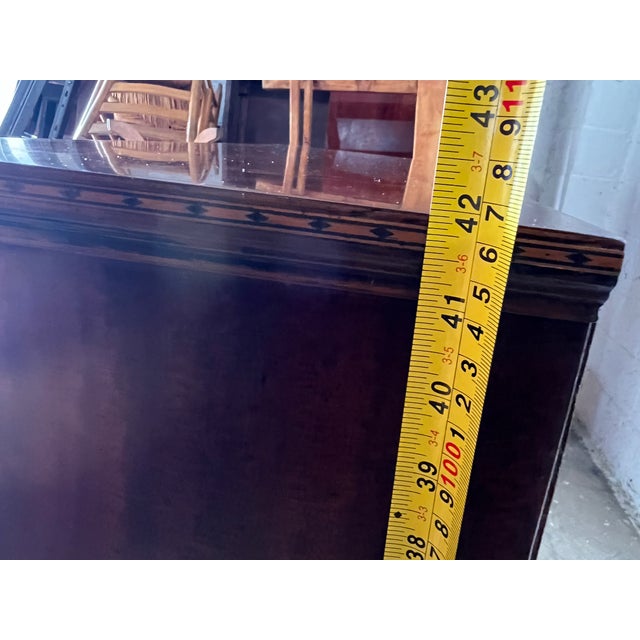 Early 20th Century Hepplewhite Style Mahogany Inlaid Secretary Writing Tambour Desk. For Sale - Image 12 of 17