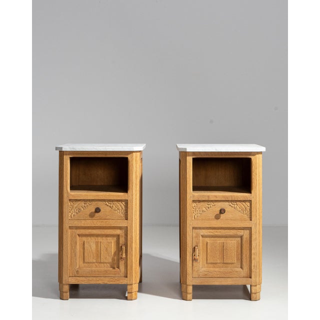 1920s Oak Art Deco Side Table With Marble Top For Sale - Image 18 of 18