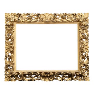 Antique Florentine Frame in Gilded and Carved Wood, Early 19th Century For Sale