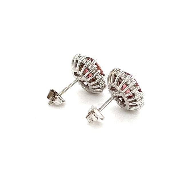 Natural Tourmaline Diamond Earrings 14k Gold 1.94 TCW Certified For Sale - Image 4 of 12