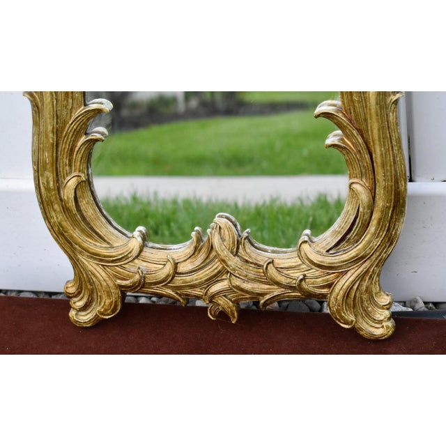 1960s Vintage Syroco Gold Wall Mirror Ornate Hollywood Regency Rococo For Sale - Image 5 of 11