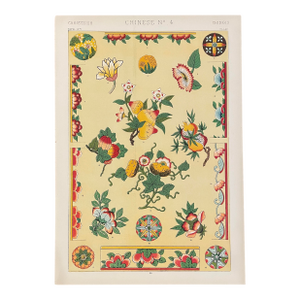 Chinese Floral Plate From Owen Jones Grammar of Ornament