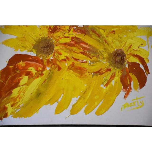 Abstract Yellow Painting Signed “Marty For Sale In Boston - Image 6 of 9