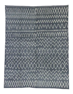 Steely Blue Moroccan Area Rug - 07'08 X 09'10