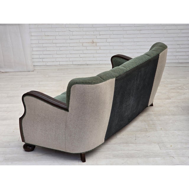 Danish 3-Seater Sofa in Furniture Wool and Oak Wood, 1960s For Sale - Image 9 of 18