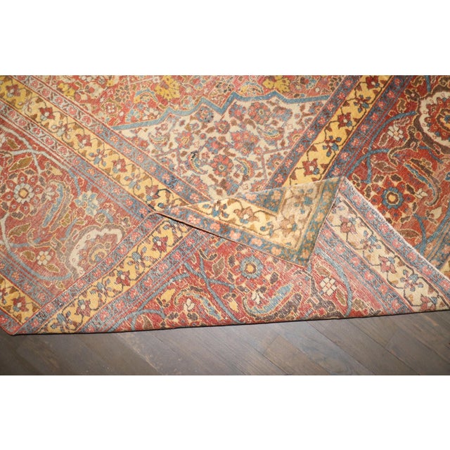 Stunning Blue Antique Tabriz Carpet - 10' x 13' For Sale - Image 12 of 12