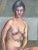 Post Impressionist Seated Nude Female by Newhouse Oil on Canvas C.1950s For Sale - Image 4 of 7