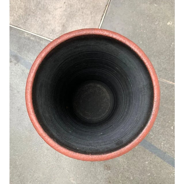 Black Mid-Century Brutalist German Floor Vase in the Style of Krösselbach Keramik, 1960s For Sale - Image 8 of 13